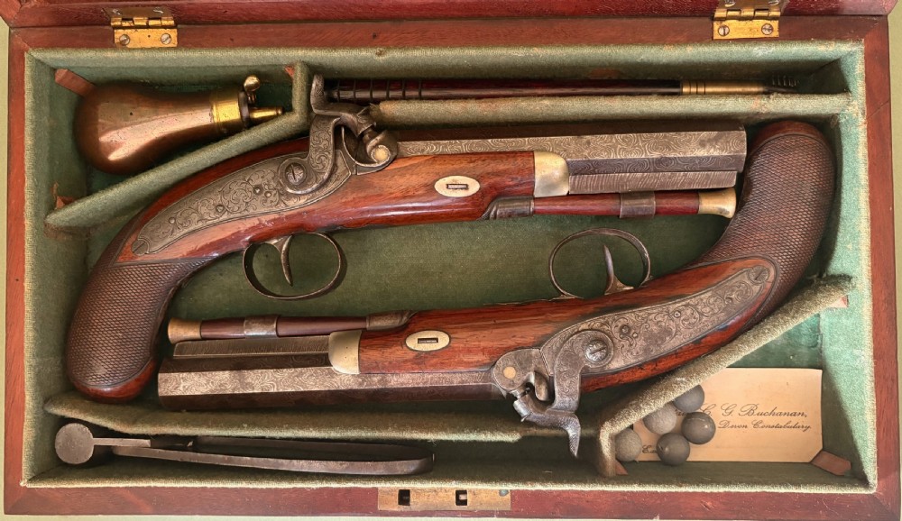 CASED PAIR OF SCOTTISH PERCUSSION PISTOLS View VI