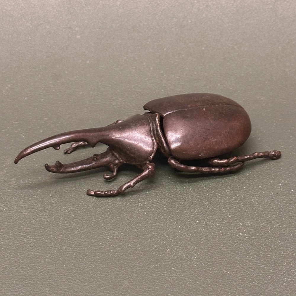Japanese (Meiji period 1868-1912) bronze okimono of a Hercules Beetle