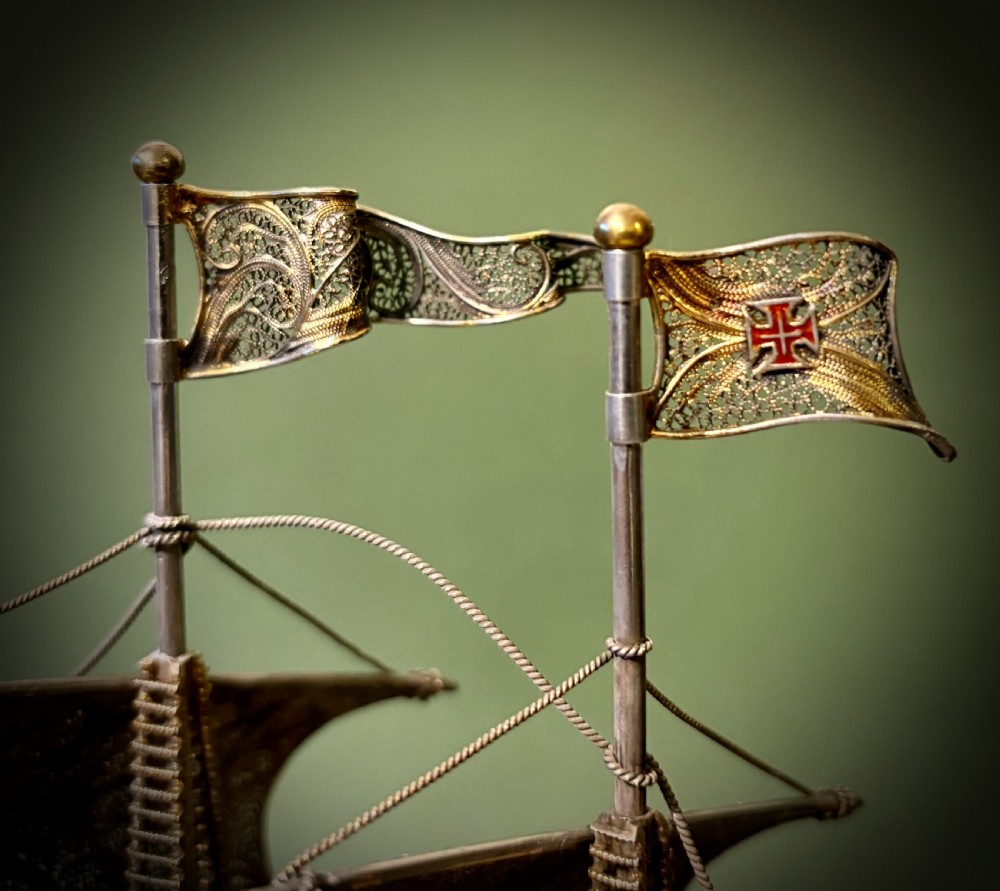 A FINE MALTESE FILIGREE SILVER GALLEON View VII