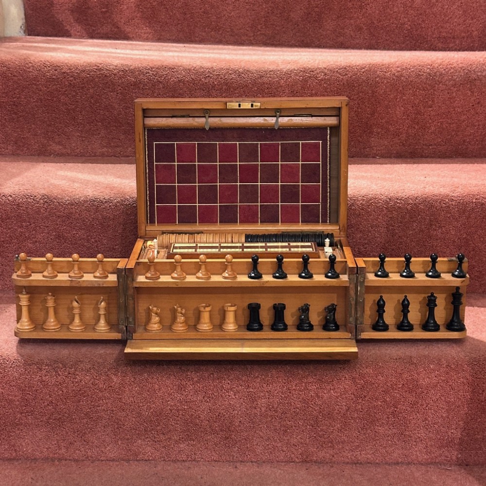 19th century walnut-cased Compendium of Games