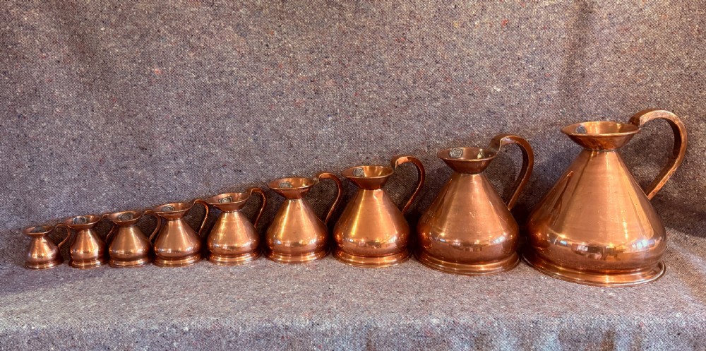 COMPLETE SET OF 9 VICTORIAN HARVEST JUGS