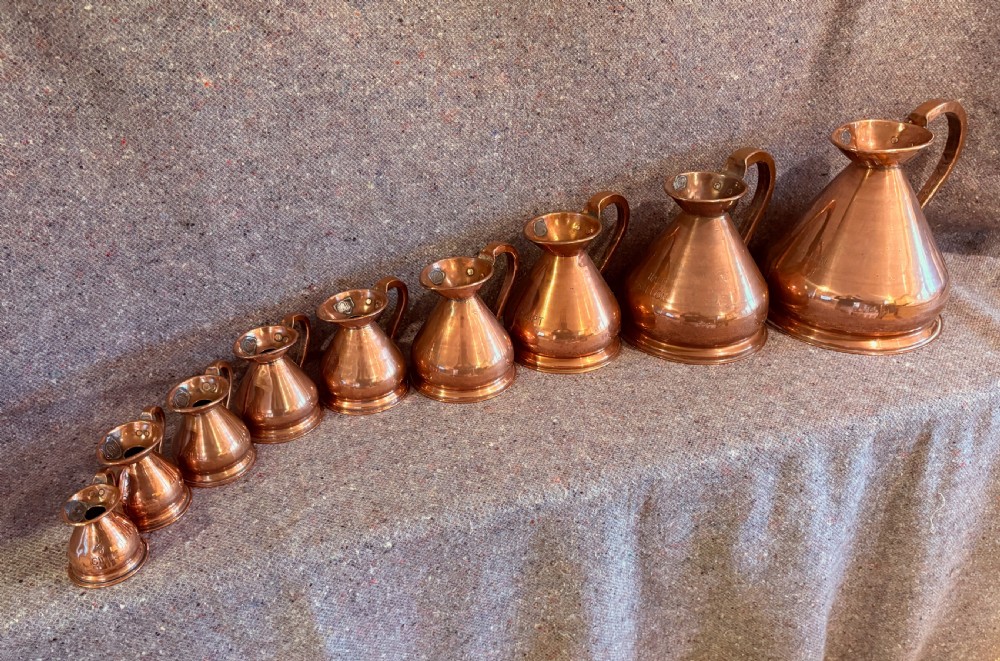 COMPLETE SET OF 9 VICTORIAN HARVEST JUGS View II