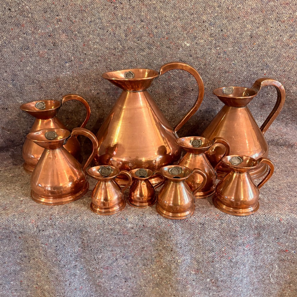 COMPLETE SET OF 9 VICTORIAN HARVEST JUGS View V