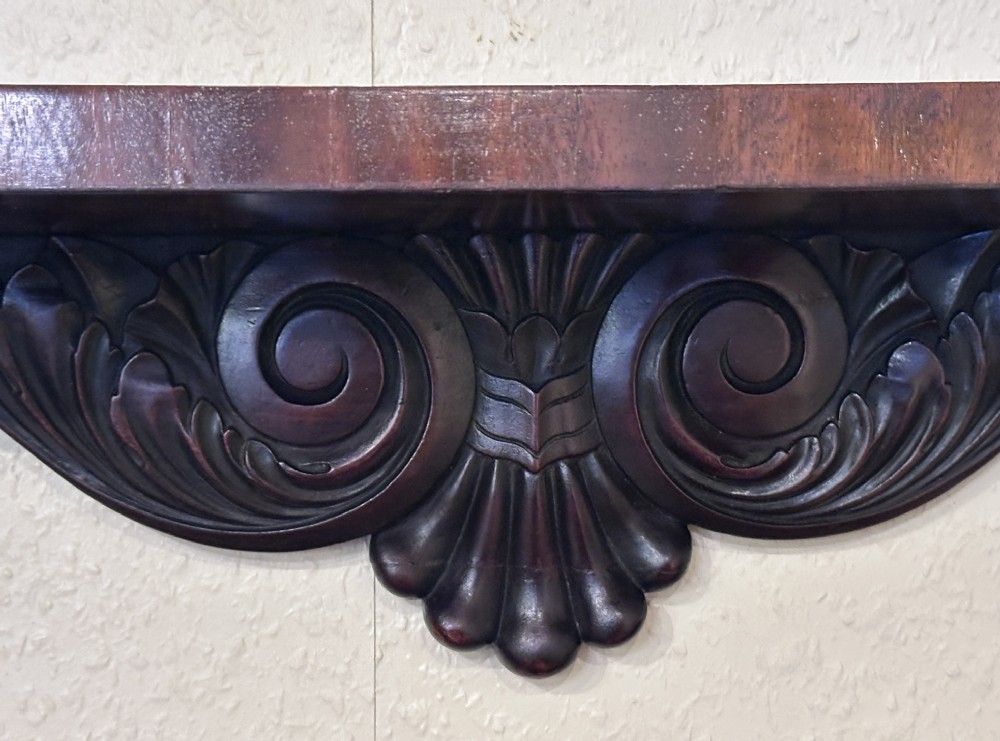 PAIR of Georgian carved mahogany hanging wall shelves View IV