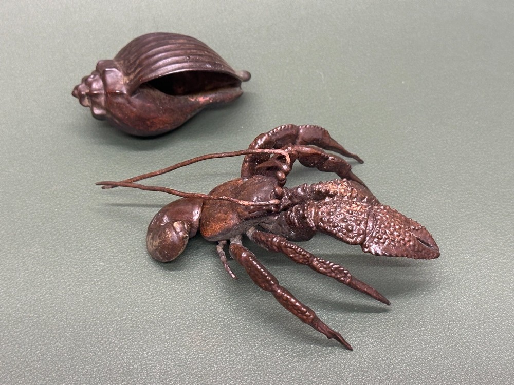 A Meiji period Japanese articulated Bronze Hermit Crab, c.1900 View II