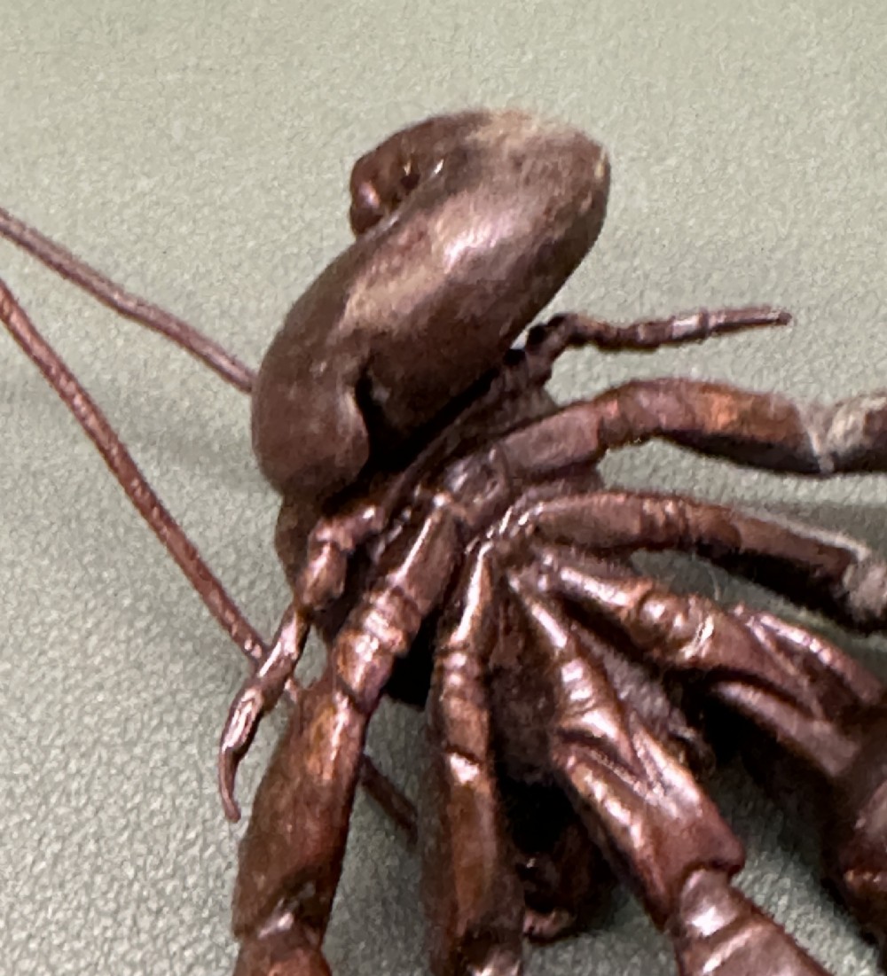 A Meiji period Japanese articulated Bronze Hermit Crab, c.1900 View III