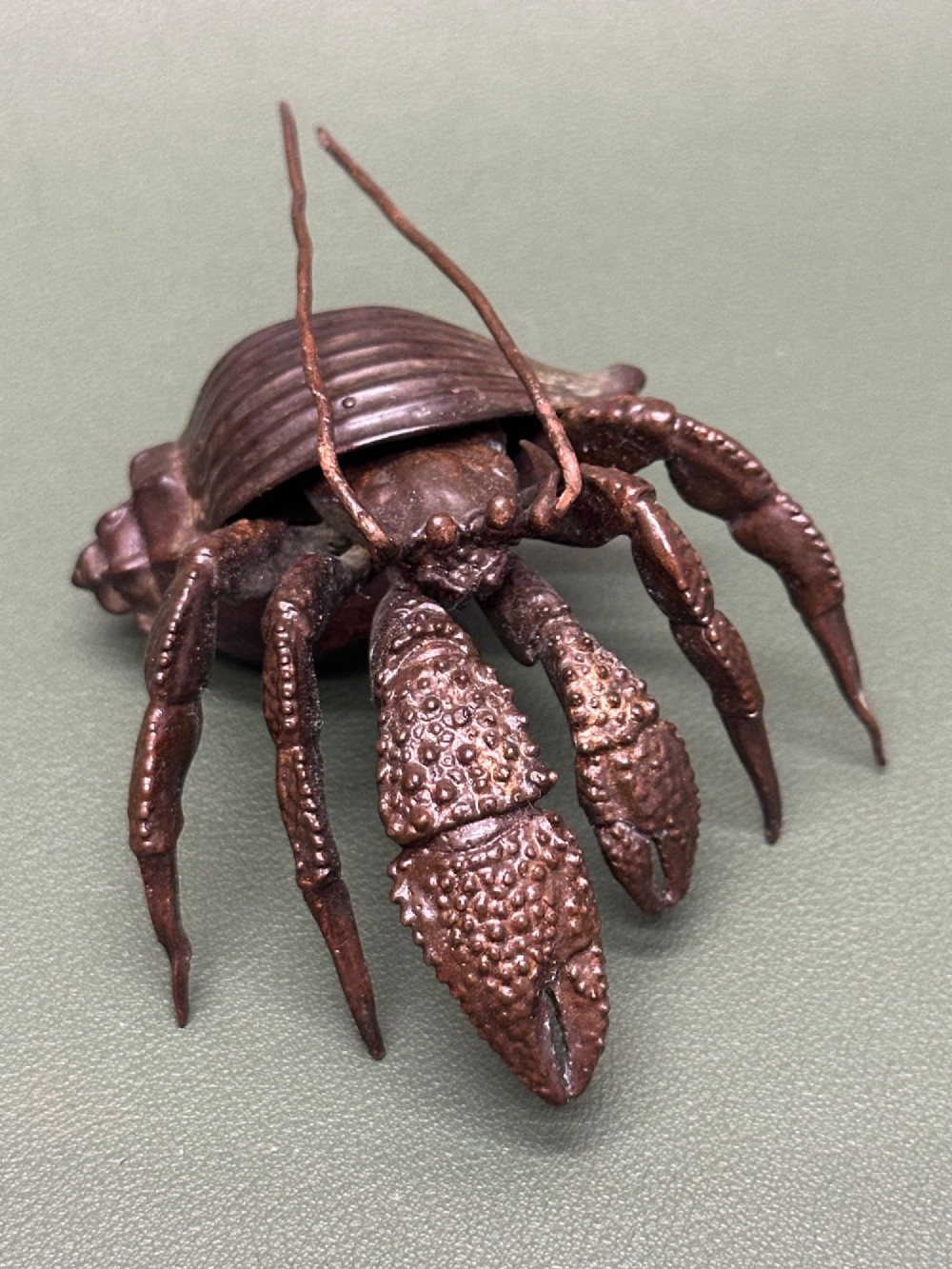 A Meiji period Japanese articulated Bronze Hermit Crab, c.1900 View V