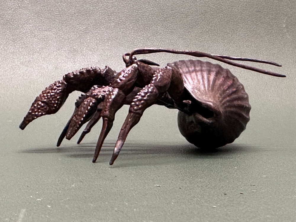 A Meiji period Japanese articulated Bronze Hermit Crab, c.1900 View IX