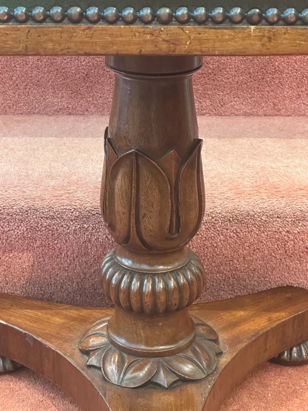 William IV mahogany height-adjustable leather Music Stool View III
