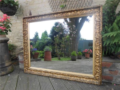 Large Victorian Gilt Overmantle Wall Mirror