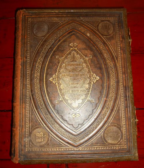 Victorian Leather Bound Family Bible, Illustrated