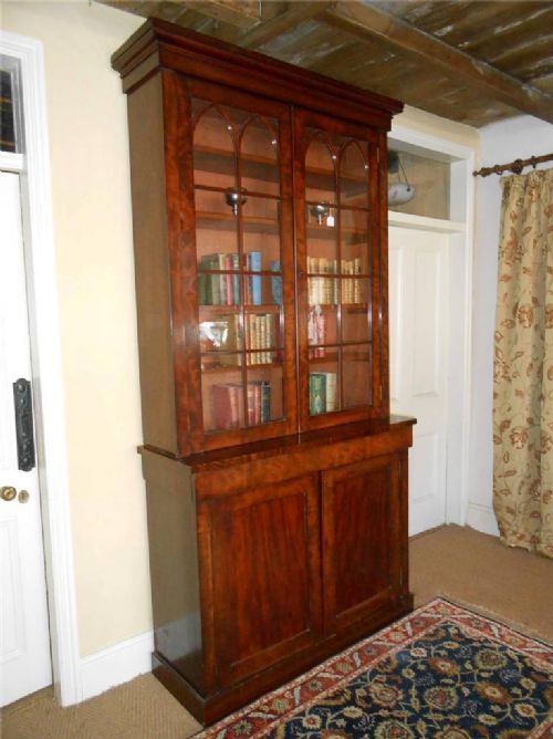 Victorian Mahogany Bookcase Cabinet