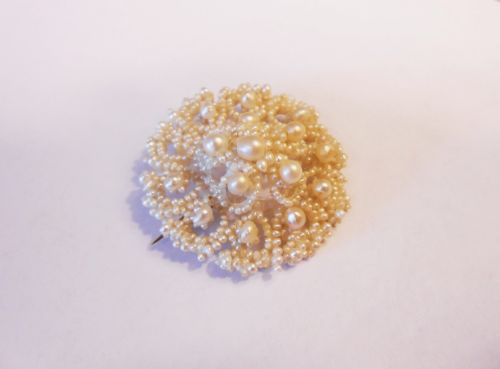 19th Century Seed Pearl Brooch