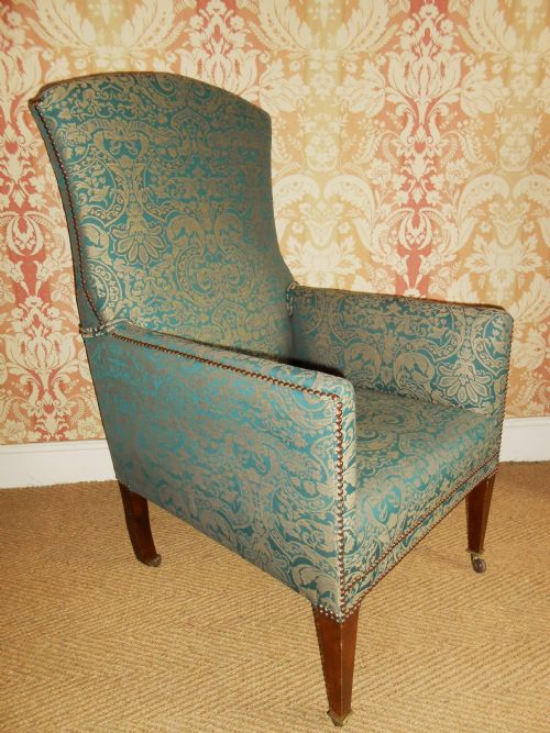 Edwardian Damask Upholstered Armchair