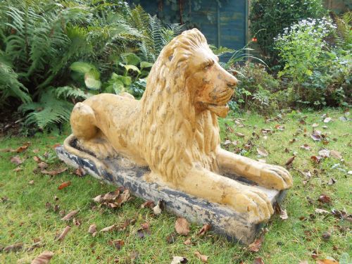 Victorian Recumbent Lion Stone Garden Ornament