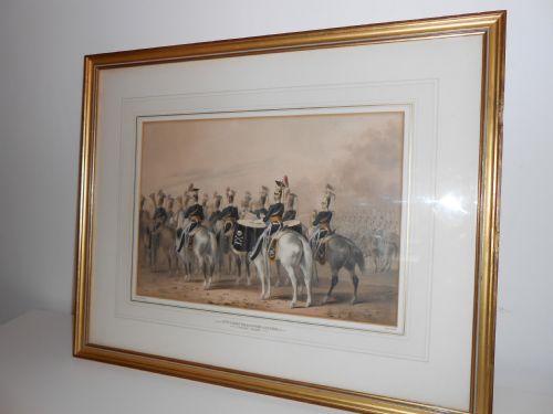 fig 1. 19th Century Aquatint, 17th Light Dragoons, British Army