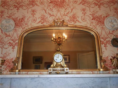 Arched Victorian Giltwood Overmantle Mirror