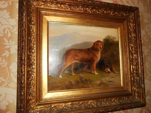 fig 2. George Armfield (fl.1840-74), Two Dogs in a Highland Landscape, Signed