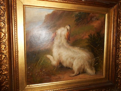George Armfield (Fl.1840-74), Terrier Before a Rabbit Hole, Signed