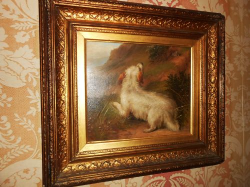 fig 1. George Armfield (fl.1840-74), Terrier Before a Rabbit Hole, Signed