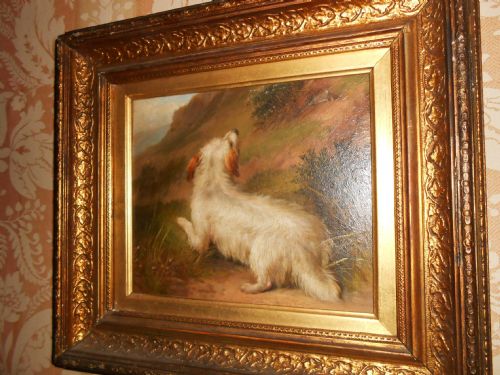fig 2. George Armfield (fl.1840-74), Terrier Before a Rabbit Hole, Signed