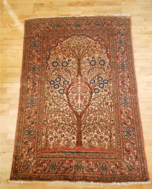 Isfahan Prayer Rug, Central Persia, Tree of Life Design