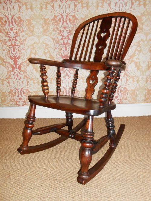 Victorian High Back Windsor Rocking Chair