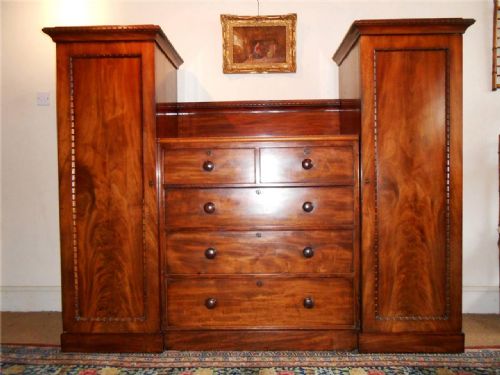 Early Victorian Mahogany Compactum Wardrobe