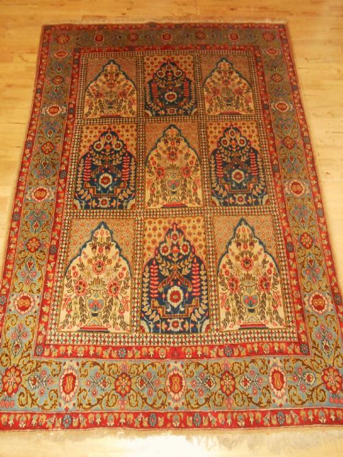Antique Persian Kashan Rug, Mihrab Design