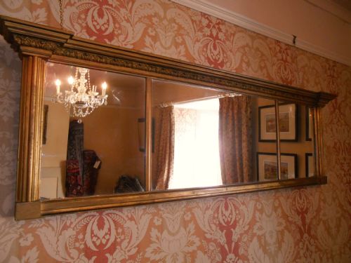 Victorian Regency Style Triple Overmantle Mirror