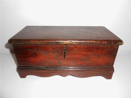 Georgian Miniature Pine Blanket Box, Apprentice Piece