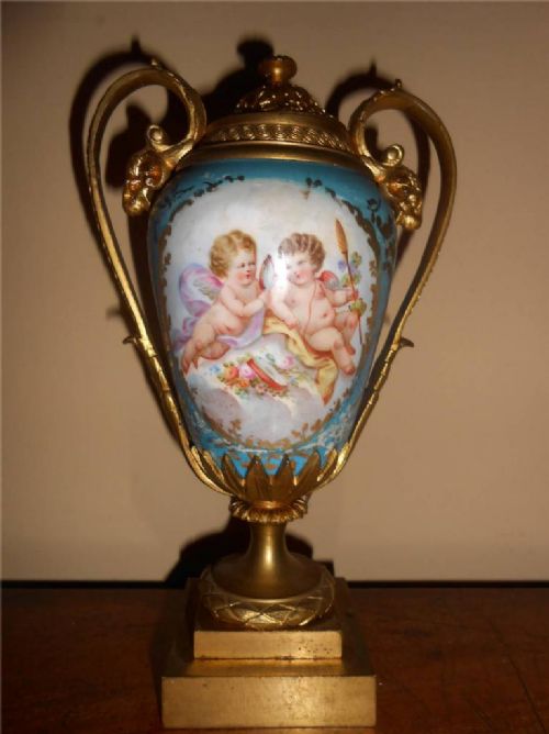 Beautiful Sevres Quality French Porcelain Vase/ Candlestick / Urn