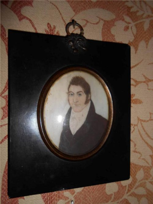 19th Century Miniature Bust Portrait of a Gentleman