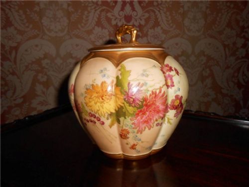 Royal Worcester Blush Ivory Jar and Cover, 1898