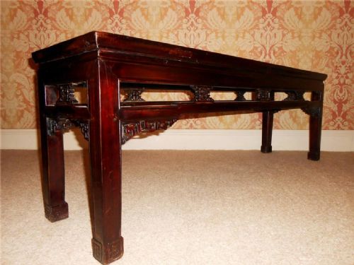 Early 20th Century Chinese Lacquered Hardwood Bench/table