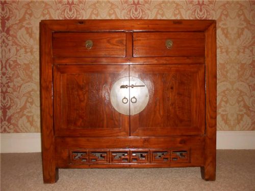 Early 20th Century Chinese Lacquered Hardwood Cabinet