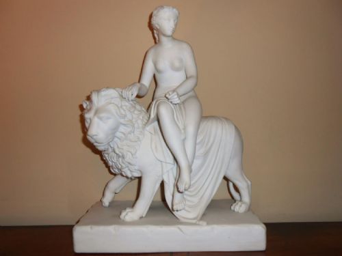Parian Group Una & the Lion, C.1900