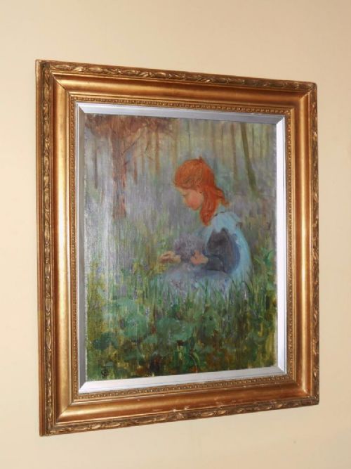Late Victorian Oil on Canvas, Iris. J.c. Fischer