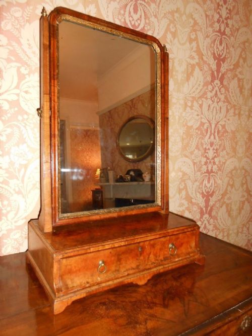 George II Walnut Swing Toilet Mirror Circa 1740