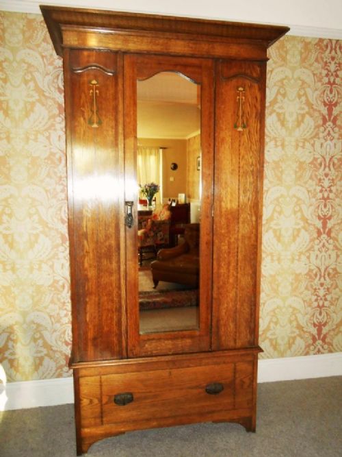 Victorian Oak Arts & Crafts Wardrobe