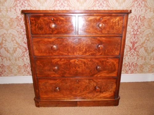 Victorian Flame Mahogany Chest of Drawers