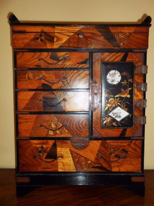 Japanese Lacquer & Parquetry Table Cabinet, Meiji Peiod C.1890