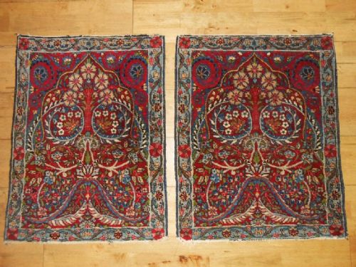 Pair Antique Persian Kirman Prayer Rugs / Carpets