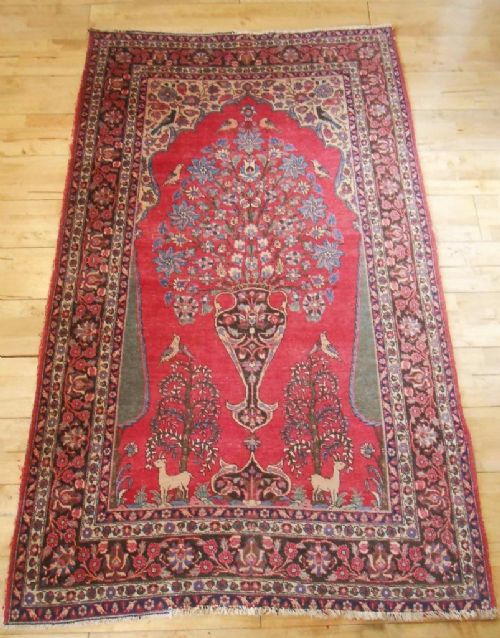 Antique South East Persian Kirman Prayer Rug / Carpet