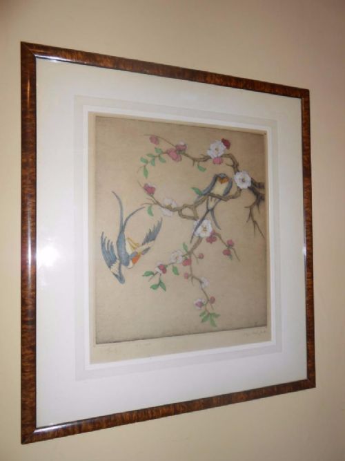 Elyse Ashe Lord Signed Colour Etching Birds & Flowers