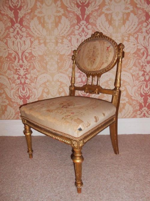 Pretty 19th Century French Giltwood Chair