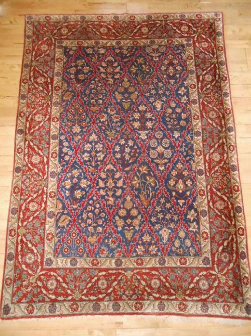 Antique Najafabad Isfahan Rug / Carpet Central Persia