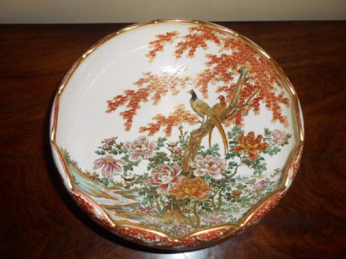 Beautiful Japanese Large Satsuma Bowl Meiji Period