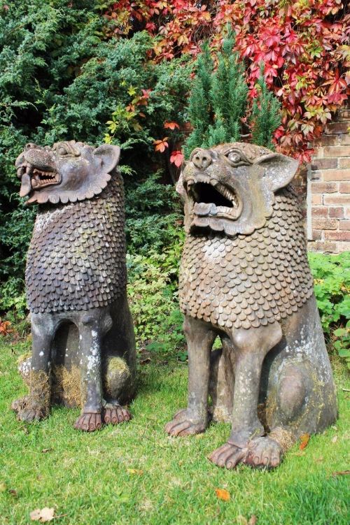 fig 1. Stunning Massive Pair of Chinese Terracotta Fo Dogs Temple Guardians, 19th Century Statues