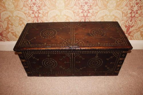 18th /19th Century French Studded Chestnut Breton Chest